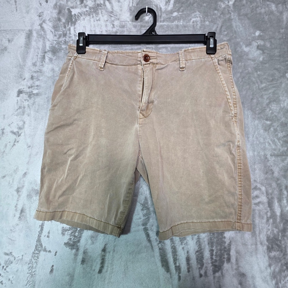 Lucky Brand Mens Stretch Flat Front Chino Shorts Khaki Tan 7M20885 Size 31
